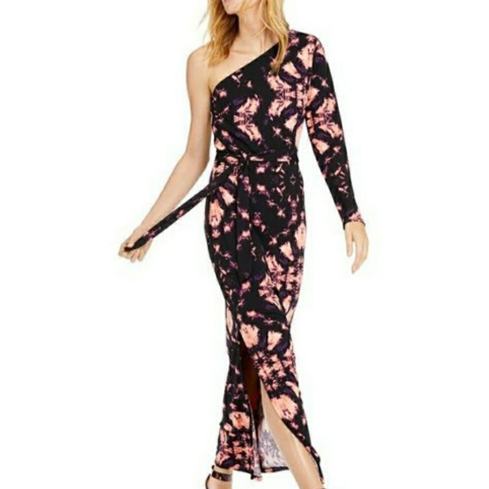 INC One Shoulder Special Occassion Maxi Dress Ocean Tide Sz XL